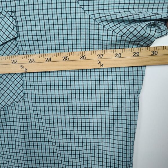 Wrangler Western Shirts Pearl Snap Shirt Men's 3XT Blue/Black Plaid Short Sleeve - Picture 3 of 7